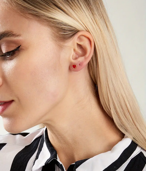 Vegas Heart Shaped Studs / Stainless Steel