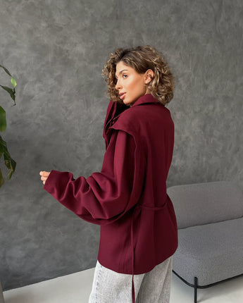 Caroline Oversized Belted Blazer - Nina Kane Jewellery