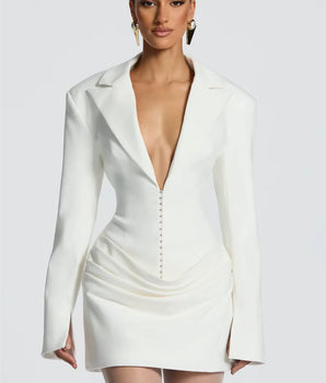 The Grace Ruched Mini Dress - Nina Kane Jewellery