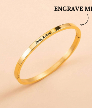 Alison Personalised Bangles / 18K Gold Plated - Nina Kane Jewellery