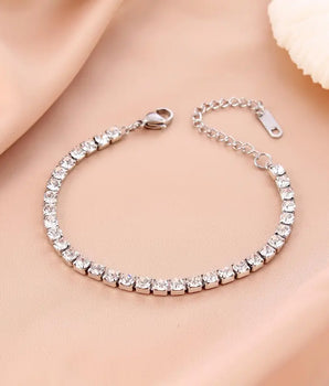 Coralee Silver Tennis Bracelet / Stainless Steel