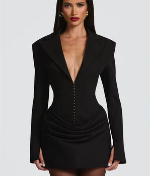 The Grace Ruched Mini Dress - Nina Kane Jewellery