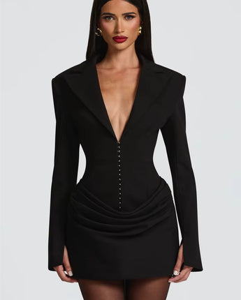 The Grace Ruched Mini Dress - Nina Kane Jewellery