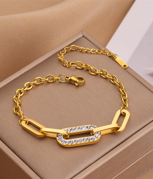 Electra Paperclip Chain Bracelet / Stainless Steel
