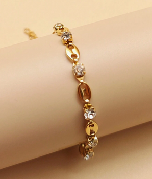 Sonia Coffee Bean Bracelet / 18K Gold Plated - Nina Kane Jewellery