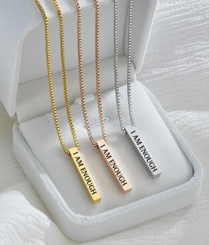 Kelly "I AM ENOUGH" Necklaces / Stainless Steel - Nina Kane Jewellery