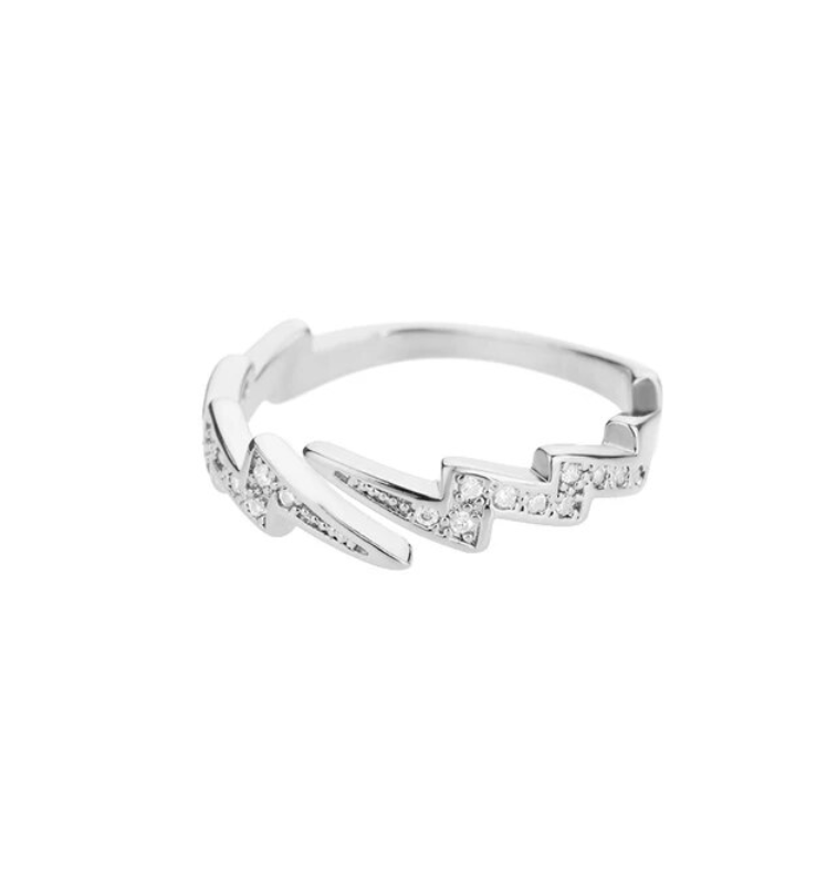 Serafin Lightening Bolt Ring / Stainless Steel - Nina Kane Jewellery