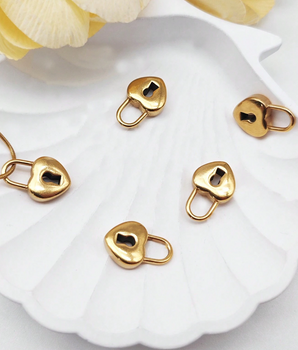 The Heart Lock Charm / 18K Gold Plated - Nina Kane Jewellery