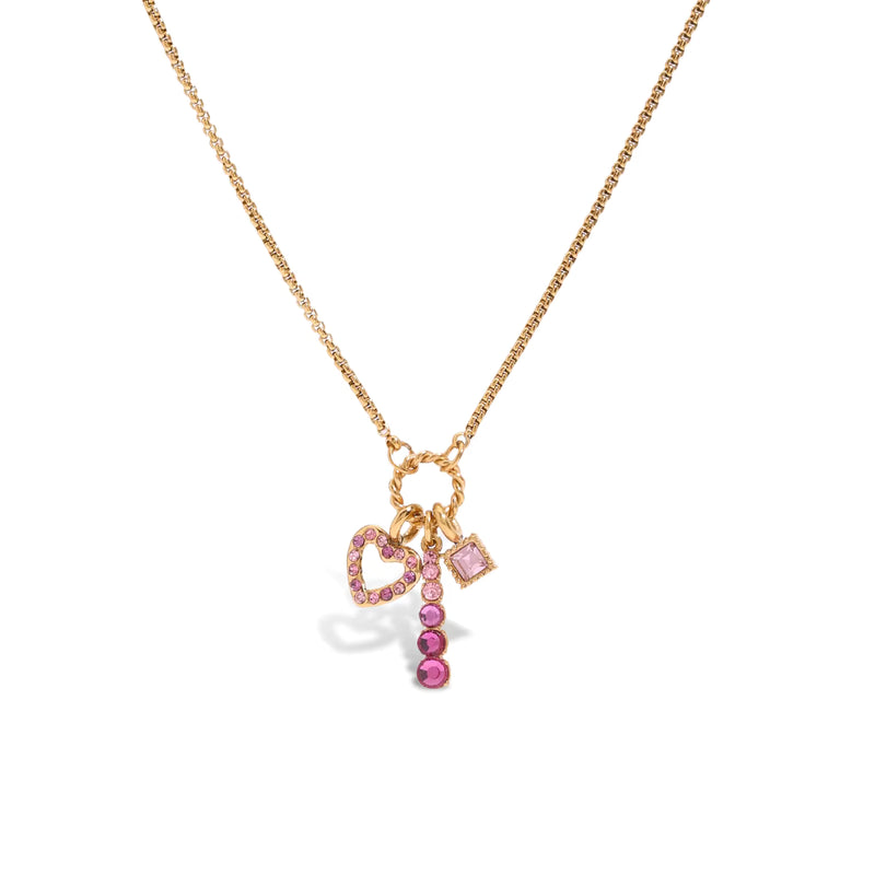 The Pink Charm Necklace / 18K Gold Plated