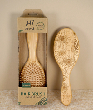 Sunflower Bamboo Oval Hair Brush - Nina Kane Jewellery