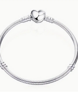 Silver Heart Charm Bracelet / Alloy - Nina Kane Jewellery