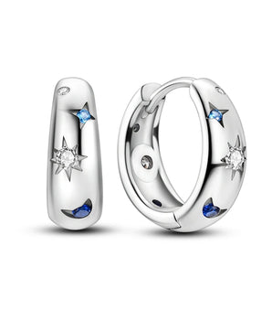 Fatima Celestial Chunky Hoops / 925 Sterling Silver - Nina Kane Jewellery