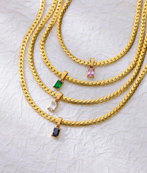 Johanna Vinatge Zircon Chain / 18K Gold Plated - Nina Kane Jewellery