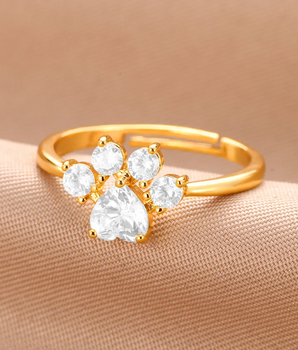 Carmella Adjustable Paw Rings / 18K Gold Plated - Nina Kane Jewellery