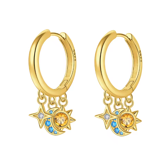 The Celestial Trio Charm Earrings