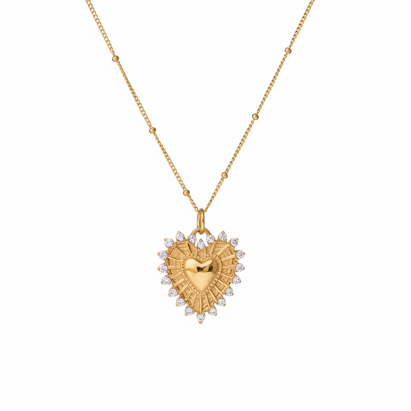 Katherine Diamond Heart Necklace