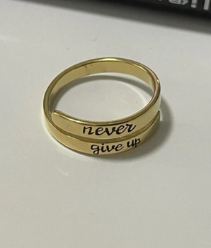 Shannon "Never Give Up" Rings / Stainless Steel - Nina Kane Jewellery