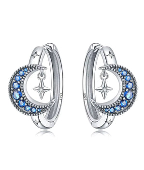 The Moon & Stars Earrings / 925 Sterling Silver
