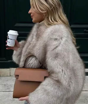 The Lila Fluffy Faux Fur Coat - Nina Kane Jewellery