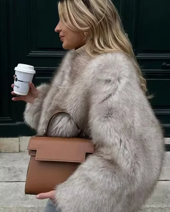 The Lila Fluffy Faux Fur Coat - Nina Kane Jewellery