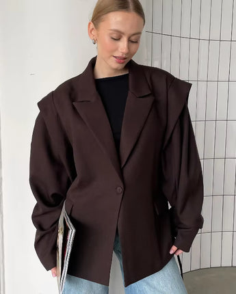 Caroline Oversized Belted Blazer - Nina Kane Jewellery