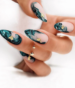 Blue Wave Almond Press on Nails / 24 Pack - Nina Kane Jewellery