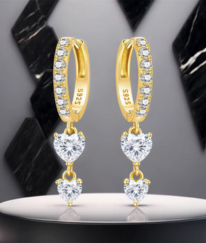 The Heart Drop Huggies / 925 Sterling Silver - Nina Kane Jewellery