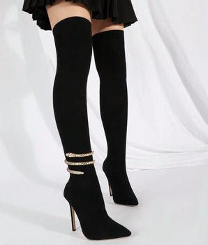 The Snake Knee High Boots - Nina Kane Jewellery