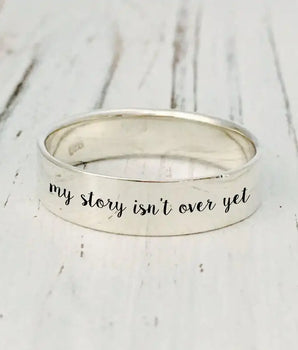 Leanne "My Story" Ring Necklace / Stainless Steel - Nina Kane Jewellery