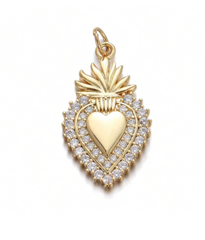 The Burning Heart Charm / 18K Gold Plated