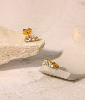 Honey Chic Micro Diamond Earrings / 18K Gold Plated