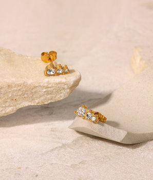Honey Chic Micro Diamond Earrings / 18K Gold Plated