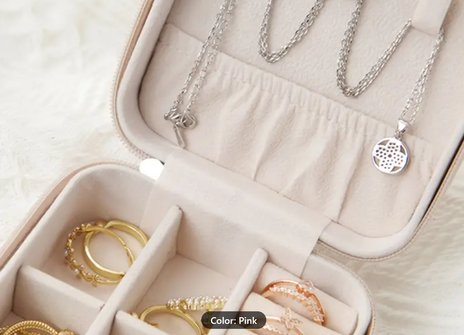 Travel Jewellery Boxes - Pearly Pink - Nina Kane Jewellery