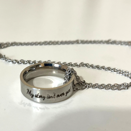 Leanne "My Story" Ring Necklace / Stainless Steel - Nina Kane Jewellery