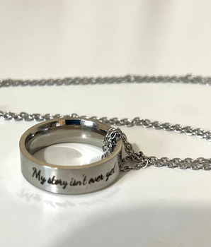 Leanne "My Story" Ring Necklace / Stainless Steel - Nina Kane Jewellery