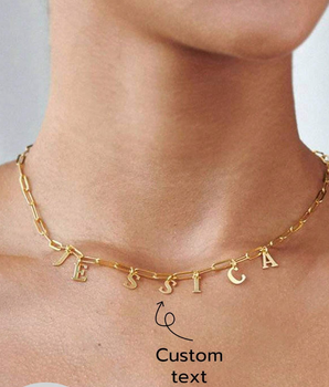 Donatella Personalised Paperclip Necklace / 18K Gold Plated