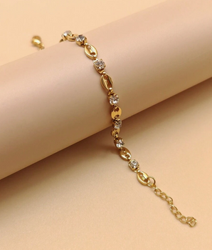 Sonia Coffee Bean Bracelet / 18K Gold Plated - Nina Kane Jewellery