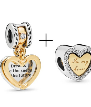 The Gold Heart Charm Set / Alloy - Nina Kane Jewellery