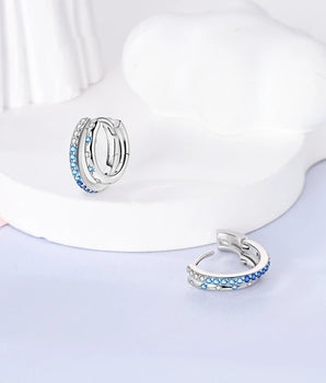 Caldera Double Hoop Earrings / 925 Sterling Silver - Nina Kane Jewellery