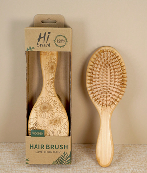 Sunflower Bamboo Oval Hair Brush - Nina Kane Jewellery