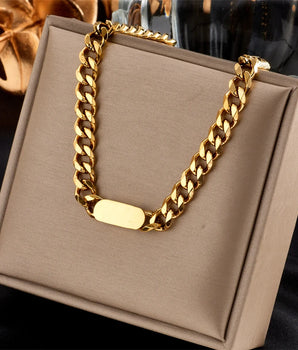 Nivi Cuban Link Chunky Chain / 18K Gold Plated - Nina Kane Jewellery