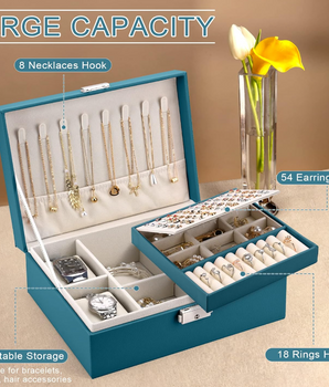 Large Luxury Jewellery Case / Leather - Nina Kane Jewellery