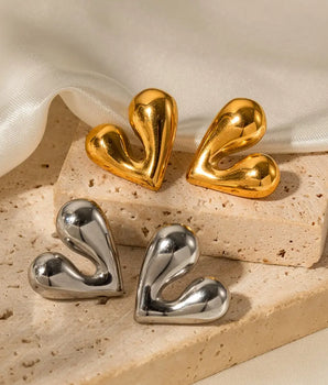 Maribel Heart Earrings / Stainless Steel - Nina Kane Jewellery