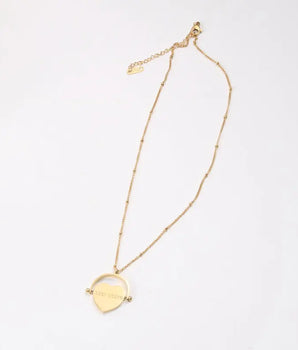 Grace Spinning Heart Necklace / 18K Gold Plated - Nina Kane Jewellery