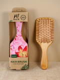 Lily Flower Bamboo Paddle Hair Brush view 2