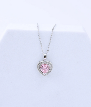 Nevada Silver Heart Necklace / Stainless Steel - Nina Kane Jewellery