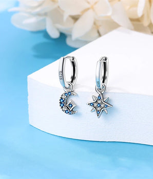 The Sun & Moon Earrings / 925 Sterling Silver - Nina Kane Jewellery