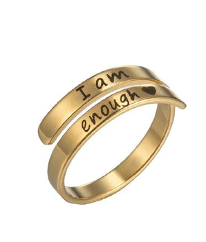 Kerry "I AM ENOUGH" Rings / Stainless Steel - Nina Kane Jewellery