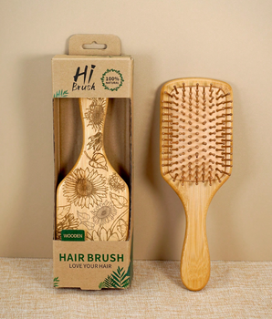 Sunflower Bamboo Paddle Hair Brush - Nina Kane Jewellery
