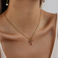 The Pink Charm Necklace / 18K Gold Plated view 2